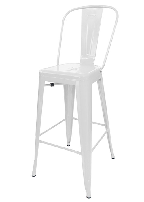 Tolix Taburete Alto Blanco
