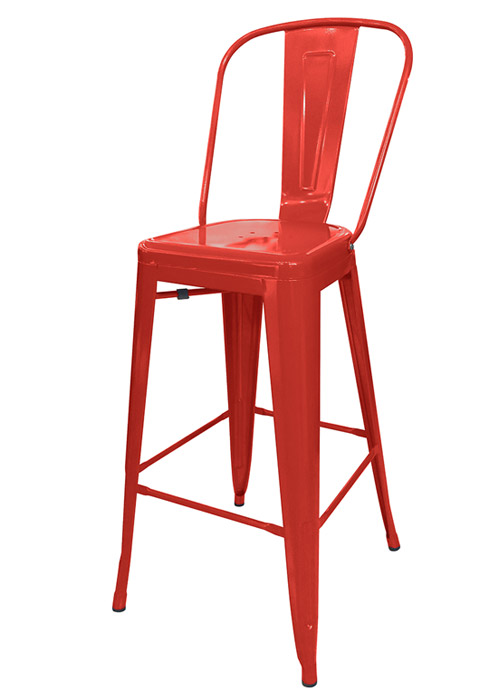 Tolix Taburete Alto Rojo