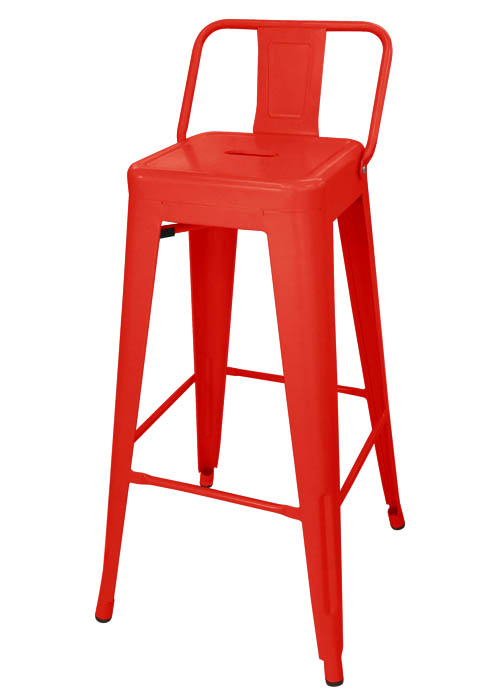 Tolix Taburete Alto Rojo 01